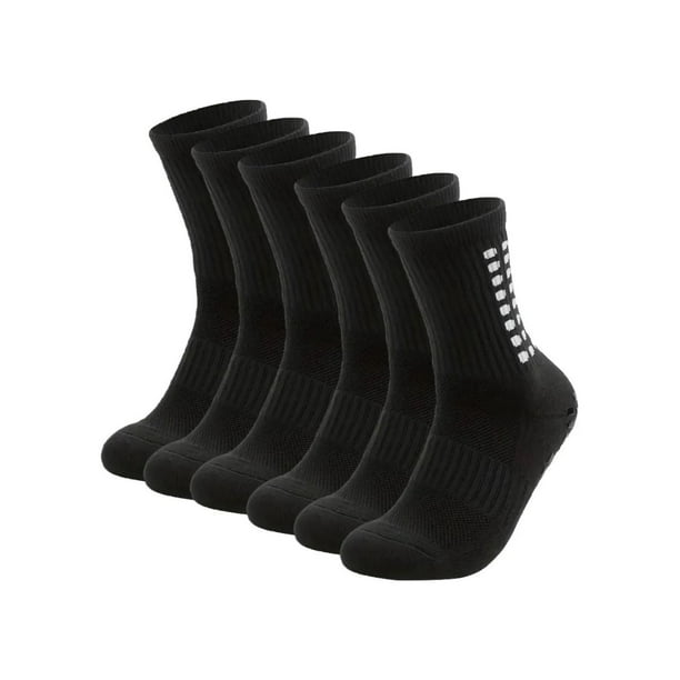 6 Pares Calceta Deportiva Antiderrapante Hombre Gym Pilates Unitalla Negro