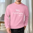 thumbnail image 2 of Feancey Casual Long Sleeve T Shirts for Men Yes I'm Still Freezing Letter Printed Tshirt Big and Tall Fashion Regular Fit Tee Shirt Crewneck Pullover Shirt Pink XL, 2 of 6