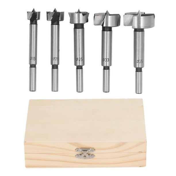Broca Forstner, Hoja Incisiva Brocas De Diente De Sierra Dentadas Precisas, Vástago Redondo Con Caja De Madera De Pino Para Carpintería Ecomeon no