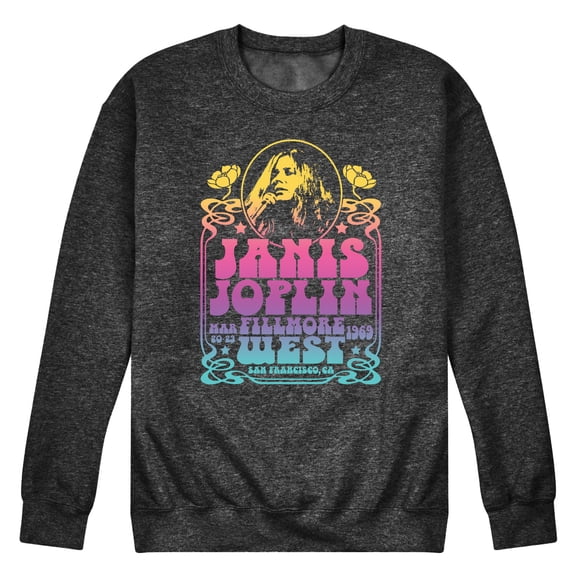 Janis Joplin - Fillmore West - Men's Crew Neck Fleece Pullover