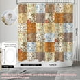 thumbnail image 2 of Dznils Floral Shower Curtain with Hooks, Farmhouse Patchwork Fabric Bathroom Curtain, Brown, 72" x 72", 2 of 7