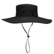 Cowin Sun Hat for Men Sun Protection Wide Brim Bucket Hat Waterproof Breathable Packable Boonie Hat for Fishing Black