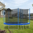 thumbnail image 4 of 12FT Trampoline with Basketball Hoop, 1.4MM Thickened Recreational Trampoline for Adults & Kids, Heavy Duty Outdoor Trampoline with Full Enclosure Net & Steel Ladder, 4 of 7