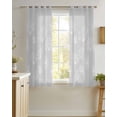 thumbnail image 4 of Grey Dandelion Sheer Curtains 45 Inch Length 2 Panels Set for Living Room/Bedroom, Spring Modern Minimalist Country Flower Kitchen Curtains Grommet Semi-Sheer Curtains Window Treatments 42"x45"x2, 4 of 7