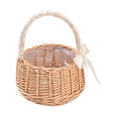 thumbnail image 3 of Portable Handmade Woven Flower Basket for Flower Girls - Natural and Realistic Simulation Flowers, 3 of 5