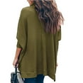 thumbnail image 6 of Top Style Trends for Women!DianGeFu Womens Tops Long Sleeve Plus Size 2025 New Trendy,Women's Fashion Casual Long Sleeve Solid Color Turtleneck Split Tops Blouse,Green,XXL, 6 of 8