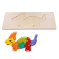 thumbnail image 1 of Rompecabezas de madera para niños, dinosaurios, interactivo, 3D, colores, juguete de aprendizaje cognitivo. Parasaurolophus, 1 of 9