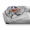 thumbnail image 3 of British Soft Flannel Fleece Throw Blanket, London England Grunge Stamp Flag Nostalgic National Graphic, Cozy Plush for Indoor and Outdoor Use, 70" x 90", Pale Grey Navy Blue, by Ambesonne, 3 of 6