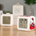 thumbnail image 2 of Hello Kitty Digital Alarm Thermometer Night Glow Cube 7 Color Clock LED Changing LCD Display Suitable for Bedroom Children, 2 of 5