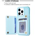 thumbnail image 4 of SaniMore for iPhone 13 Pro Max (6.7" 2021) Case, Flip PU Leather Diamond-Shaped with Built-in Card Slots, Kickstand and Shockproof Anti-drop Phone Case for iPhone 13 Pro Max Wallet Shell, Blue, 4 of 7