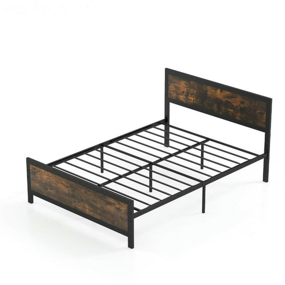 Kepooman Bed Frame, Bed Frame Mattress Foundation,Metal Bed Frame with Headboard and Footboard-Full Size