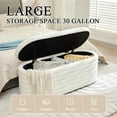 thumbnail image 3 of Storage Teddy Ottoman  Upholstered Fabric Storage  End of Bed Stool with Safety Hinge for Bedroom, Living Room, Entryway, Closet(45.5", White), 3 of 9