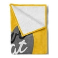 thumbnail image 2 of Love What You Do Soft Flannel Fleece Throw Blanket, Hand Drawn Greyscale Heart on Yellow Background Modern, Cozy Plush for Indoor and Outdoor Use, 50" x 60", Mustard Grey, by Ambesonne, 2 of 5