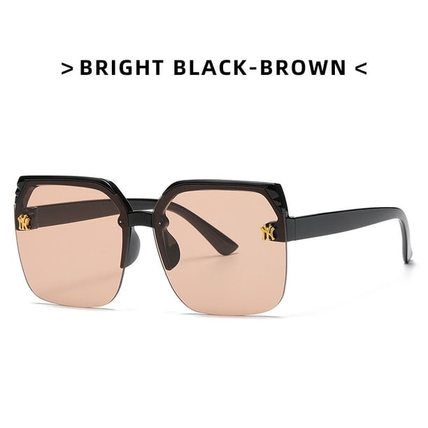 Gafas de sol cuadradas de medio Marco, lentes de estilo INS, cambio Gradual, pieza de océano, montura grande Fivean unisex