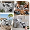thumbnail image 5 of Grey Boho Geometric Outdoor Waterproof Pillow Covers, Vintage Ethnic Abstract Lines Leaves Decorative Rectangle Throw Pillowcase Sofa Cushion Sham for Patio/Couch/Chair, 20"x12" 2 Pack, 5 of 8