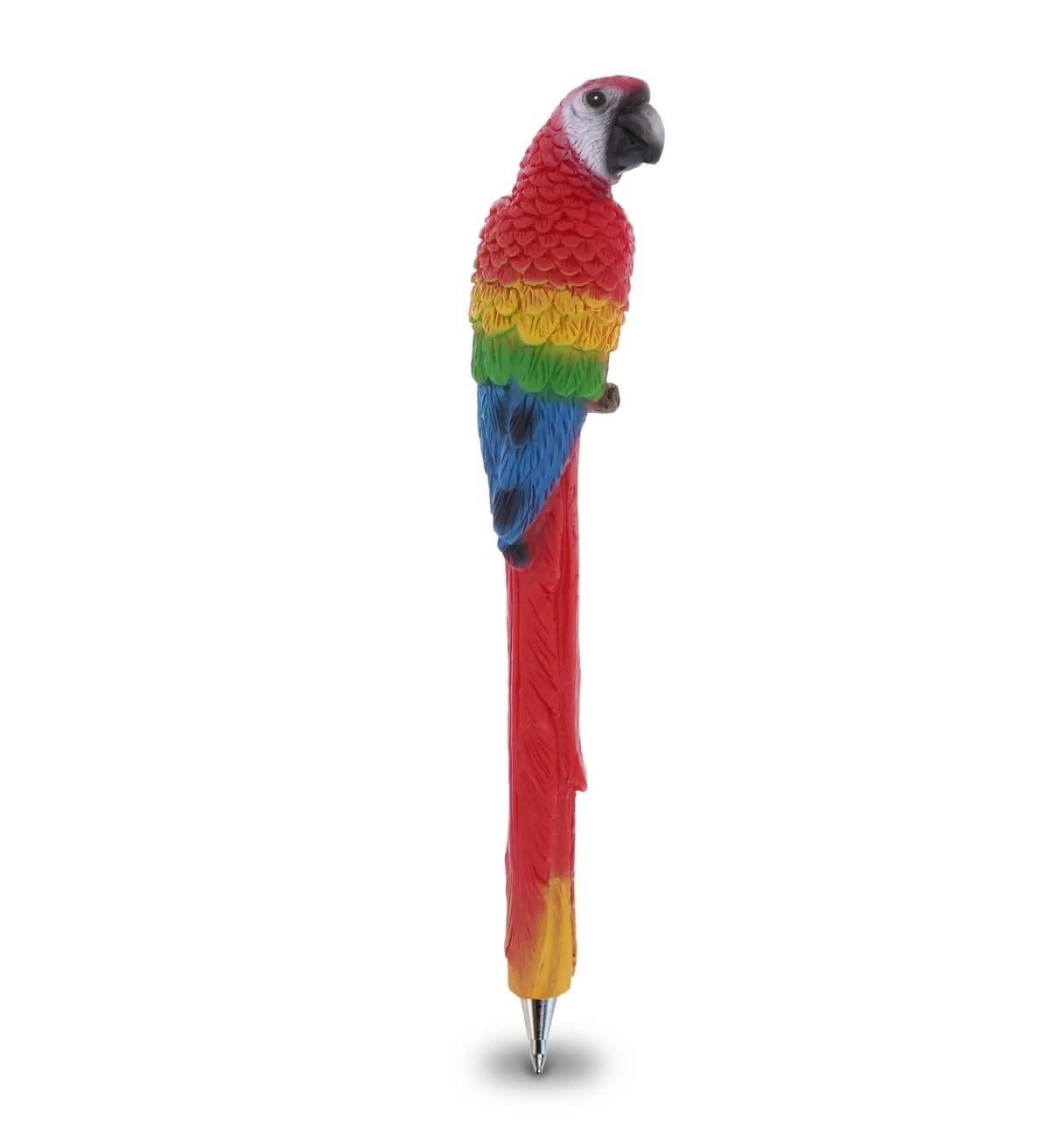 Planet Pens Red Parrot Novelty Pen - Fun Unique Kids & Adults Office Supplies Ballpoint Pen, Tropical Wildlife Animal Writing Pen Instrument For Cool Stationery School & Office Desk Decor Accessories