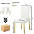 thumbnail image 6 of Leovanni Set of 2 Velvet Dining Chairs, Channel Tufted High Back, Gold Metal Legs, White Fabric, 6 of 6
