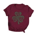 thumbnail image 1 of Hauts à Manches Courtes pour Femmes Mode Femmes T-shirt Imprimé Fête de la Saint-Patrick Manches Courtes Nouveauté Graphique Hauts, 1 of 3