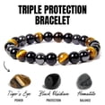 thumbnail image 1 of Pulsera con cuentas de ojo de tigre para hombre y mujer, energía, elástica, cuentas de piedra, unisex, estilo boho, ajustable, pulsera de cristal, 1 of 5