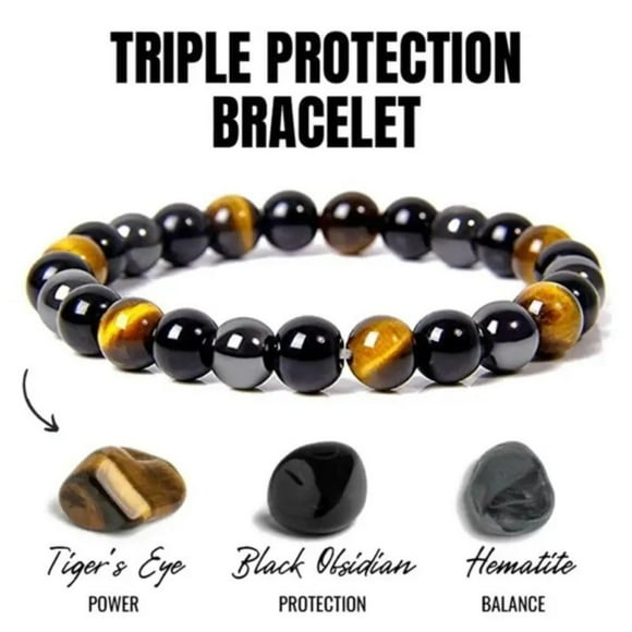 Ojo de Tigre pulsera de cuentas para los hombres y las mujeres de la energía de estiramiento elástico de piedra Unisex estilo boho ajustable pulsera de cristal