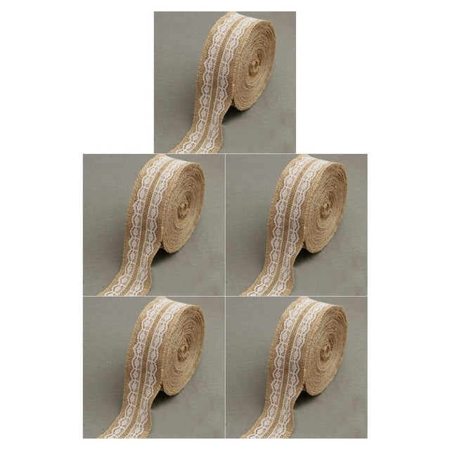 Cateissary 1 M/rollo de cinta de arpillera de yute Natural, rollo de yute de encaje de arpillera para decoración rústica de boda, suministros para fiesta Type2 NO2 Cateissary CBP008346