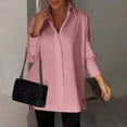 thumbnail image 2 of Lenpel Women's Button down Shirts Plus Size Long Sleeve Side Split Collared Casual Tops Office Work Blouses, 2 of 7