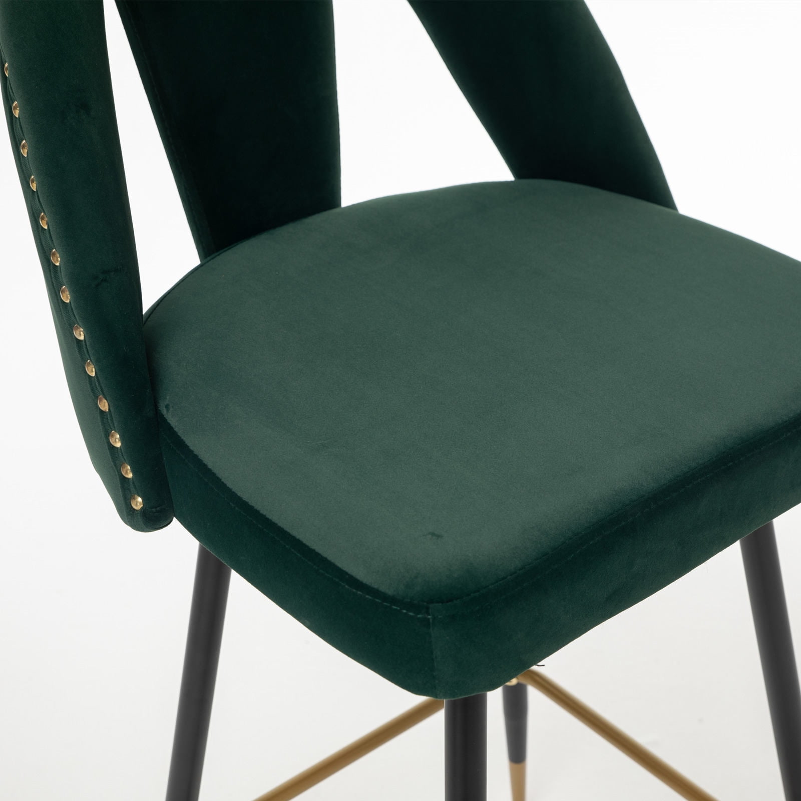 Kadyn 28 Inch Bar Stools, Velvet Counter Height Stools Set of 2, Modern Bar Chairs with Back for Dining Room, Green Kadyn 28 Inch Bar Stools, Velvet Counter Height Stools Set of 2, Modern Bar Chairs with Back for Dining Room, Green