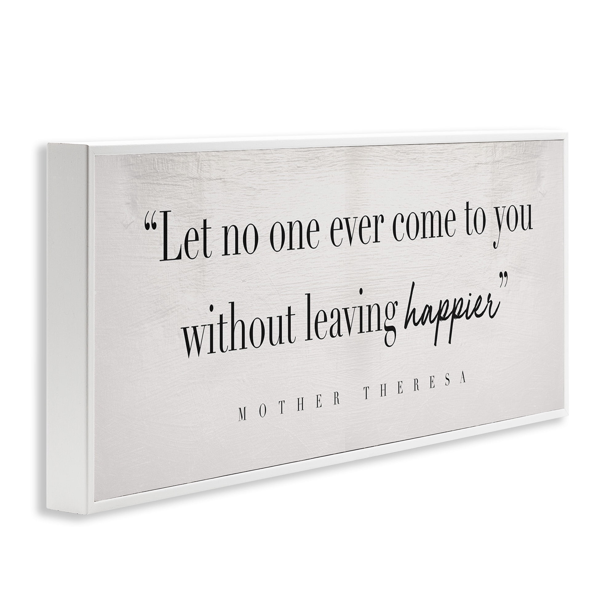 Stupell Industries Mother Theresa Inspirational Quote Typography Painting White Framed Art Print Wall Art, 30 x 13