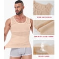 thumbnail image 4 of MANIFIQUE Mens Compression Shirt - Slimming Undershirts Body Shaper Vest Mesh Shapewear Workout Tops, 4 of 6