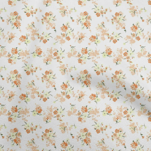 oneOone Velvet Orange Fabric Floral Sewing Craft Projects Fabric Prints By Yard 58 Inch Wide