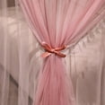 thumbnail image 6 of 4 Corners Post Ruffle Princess Bed Canopy Curtain-Double Layer Cozy Drape Netting 4 Opening Mosquito Net for Girls Adults Bedroom Decoration (Pink/Whtie, 47" W*78" L*82" H/Twin), 6 of 7