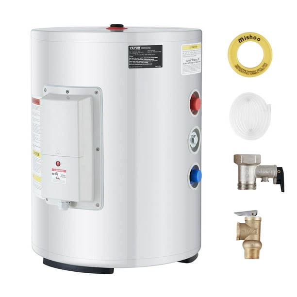 VEVOR Calentador de agua electrico instantáneo de 10 galones con pantalla LED de 1,6 Kw para ducha