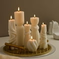 thumbnail image 3 of 6 Pcs Pillar Candles Modern Aesthetic Ribbed Decorative Candle Set Cute Soy Wax Scented Ribbed Decor for Home(White,2.36-6.89 Inch), 3 of 13