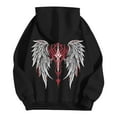 thumbnail image 4 of Mens Hoodies Comfort Hoodie Winter Angel Wing Print Casual Pullover Hoodie Soft Lined Sweatshirt Cozy Streetwear Top With Front Pocket for Outdoor, 4 of 4
