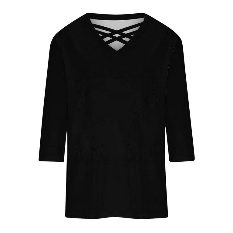売れ筋商品|||カスパー カットソー トップス レディース Women's V-Neck Button-Front Long-Sleeve Blouse Blk Amazon.com: Women Long Sleeve Crew Neck Shirts Slim Fit