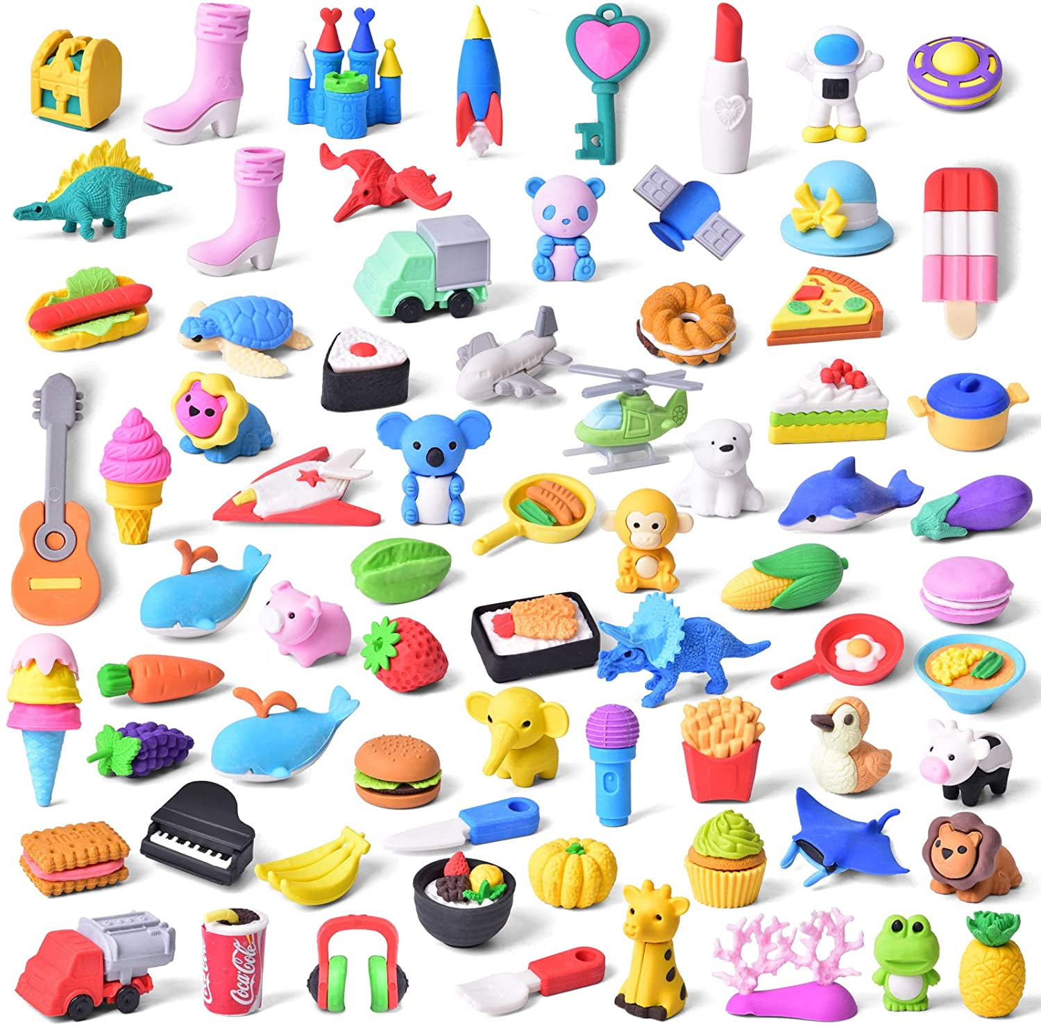 Fun Little Toys 72 Pcs Pencil Erasers for Kids Classroom Prizes, Gifts for  Kids, Removable Assembly Animal Puzzle Erasers for Party Favors School  Supplies Novelty Toys Treasure Box Pinata Stuffers 