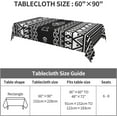 thumbnail image 3 of Geometric Tribal Table Cloth Rectangle - Chic Bohemian Ethnic Table Cover Black White Stripes Triangle Tablecloth Tabletop Decoration for Picnic Banquet Party Kitchen - 60 x 84 Inch, 3 of 6