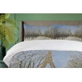 thumbnail image 4 of Ambesonne Winter Duvet Cover Sets, Snowy Paris City View, 2-Queen, White Blue Grey, 4 of 7