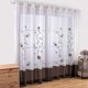 thumbnail image 5 of CHAO Cortinas transparentes con ojales y bordado floral para dormitorio, cocina y sala de estar (1 panel (ancho 140 cm x alto 260 cm), marrón, 5 of 5
