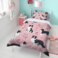 thumbnail image 4 of Border Collie Dogs with Flowers Duvet Cover and Pillowcase Set for Single Bedding, Bedroom Accessories for Kids Teens, 4 of 5