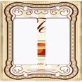 thumbnail image 2 of Metal Light Switch Wall Plate Outlet Cover (Coffee Mocha Tea Cup Beige White Frame - Double Rocker), 2 of 2
