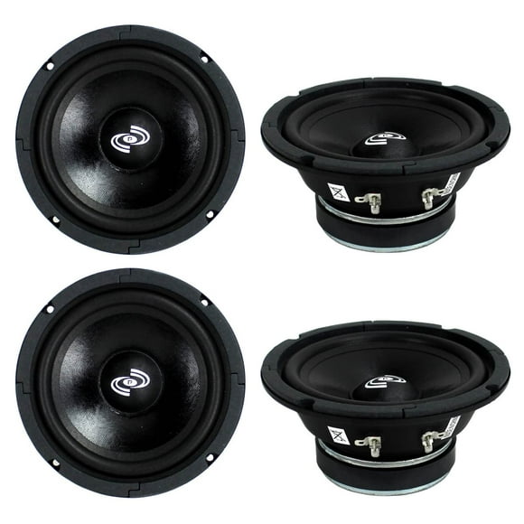 4) Pyle PDMR6 Milieu de Gamme 6.5 Pouces 1200W Voiture Basses Moyennes Haut-Parleurs Audio