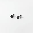 thumbnail image 5 of K-KED Real 925 Sterling Silver 3/4/5 mm Black Crystal Stud Earrings Studs Screw Backs-5 mm, 5 of 6