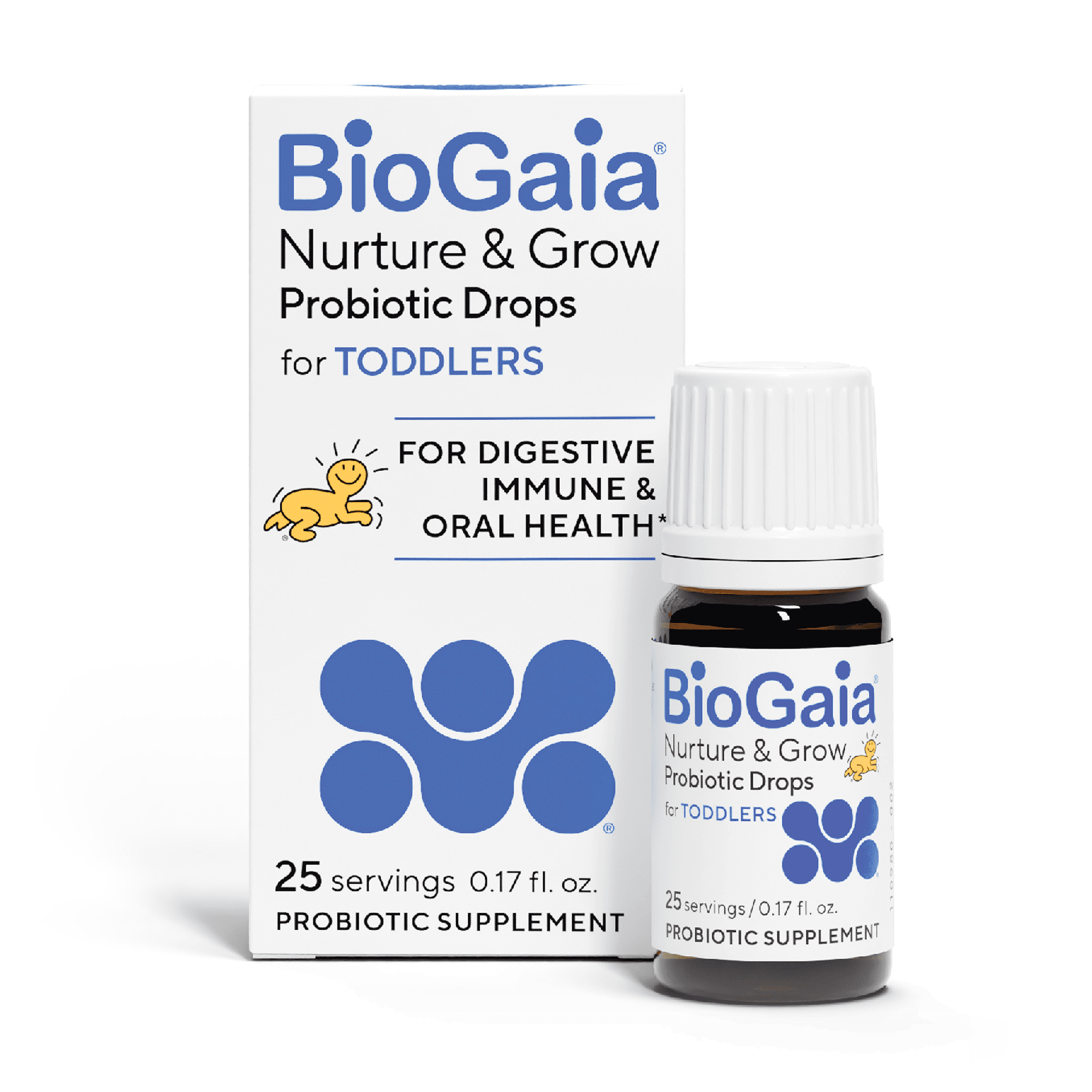 BioGaia Nurture & Grow Toddler Probiotic | Ages 1+ | Liquid Probiotic | Allergen-Free | Multi-Benefit Kids Probiotic | Digestive Health, Immune Support & Oral Health Protection | 25-Day Supply