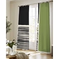 thumbnail image 5 of Sage Green Black Sheer Curtains 84 Inch Length 2 Panels Set for Living Room/Bedroom, Farmhouse Striped Modern Abstract Art Kitchen Curtains Grommet Semi-Sheer Curtains Window Treatments 42"x84"x2, 5 of 7