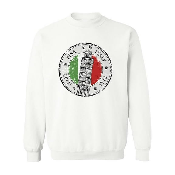 Stamp Pisa Tower In Italy Sweatshirt Men -Image by Shutterstock, Male Small