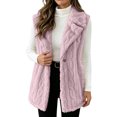 thumbnail image 3 of Aboser Fuzzy Sherpa Vest for Women Soft Plush Fleece Jacket Trendy Shawl Collar Vests Casual Open Front Tunic Jackets Sleeveless Outerwear Coats, 3 of 9