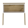 thumbnail image 3 of Aira Nightstand, Two Legs, One Shelf Light Oak / White, 3 of 7
