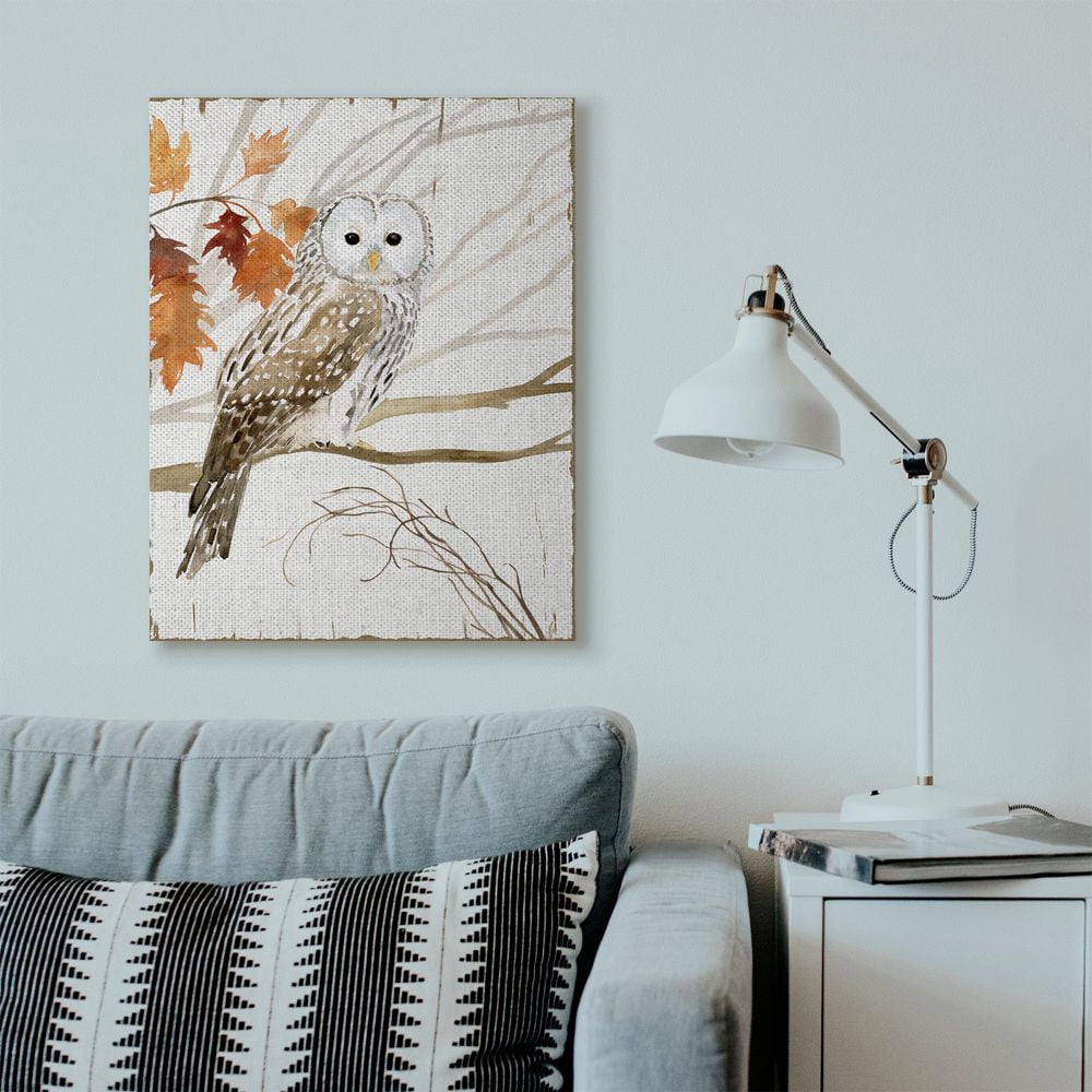 Stupell Industries Owl In Autumn Forest Animal Watercolor Painting Canvas Wall Art, 30 x 40, byVictoria Borges