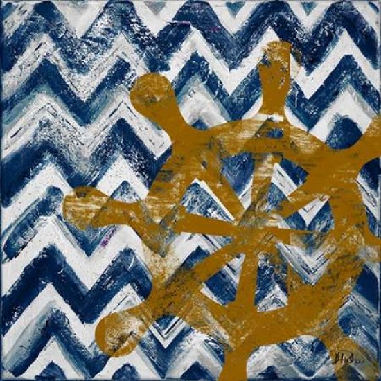 Nautical Chevron II Canvas Art - Patricia Pinto ()